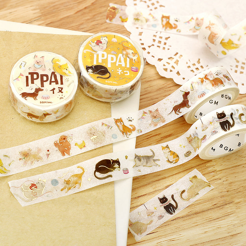 BGM Foil Stamping Masking Tape: IPPAI・Cats Galore — applied on surface