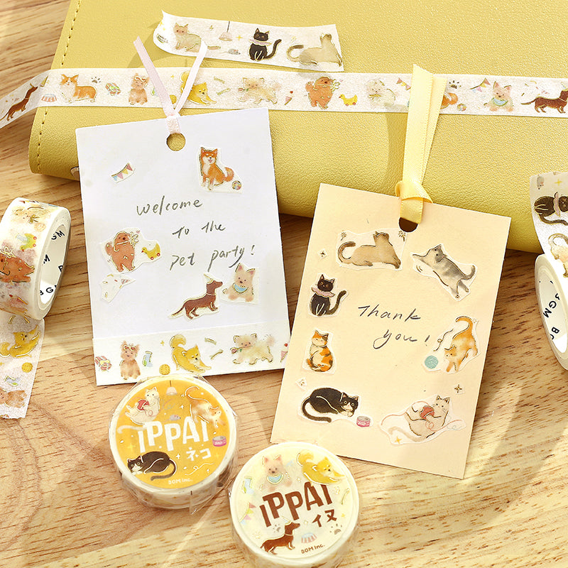 BGM Foil Stamping Masking Tape: IPPAI・Cats Galore — with packaging