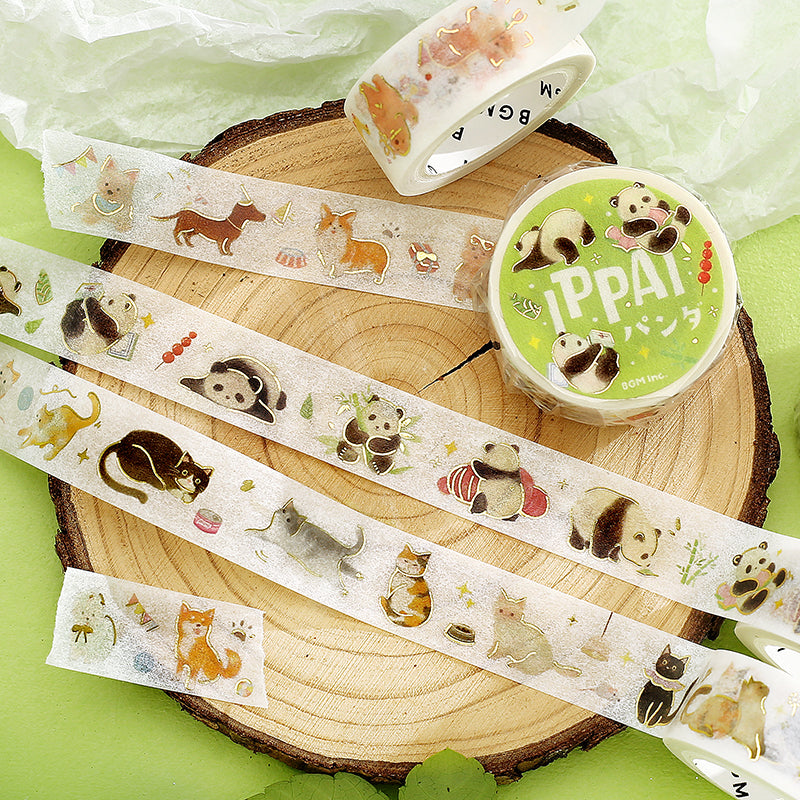 BGM Foil Stamping Masking Tape: IPPAI・Cats Galore — roll side