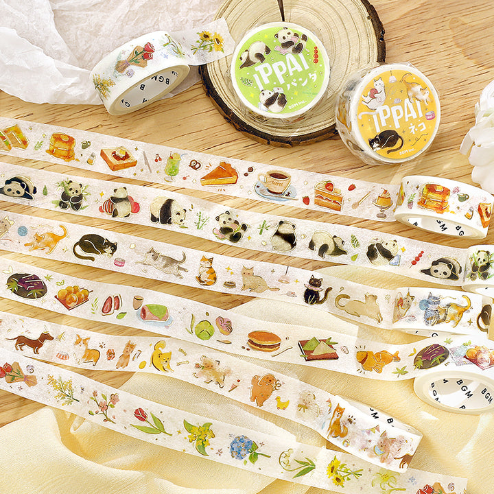 BGM Foil Stamping Masking Tape: IPPAI・Cats Galore — flat lay