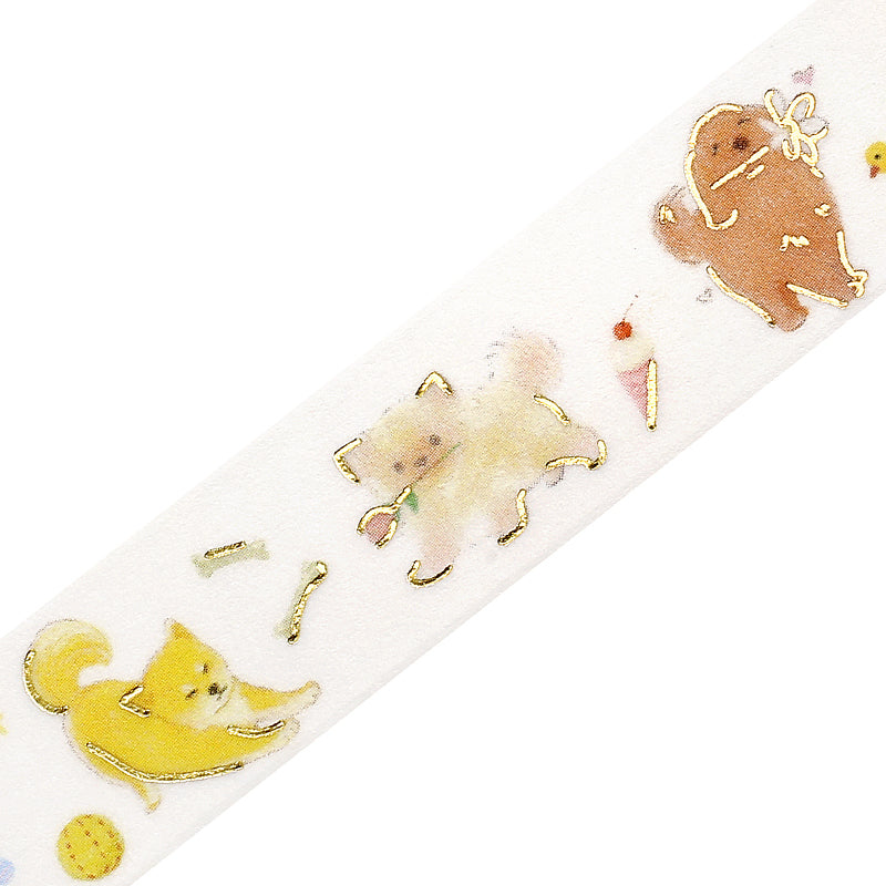 BGM Foil Stamping Masking Tape: IPPAI・Dogs Galore — pattern detail
