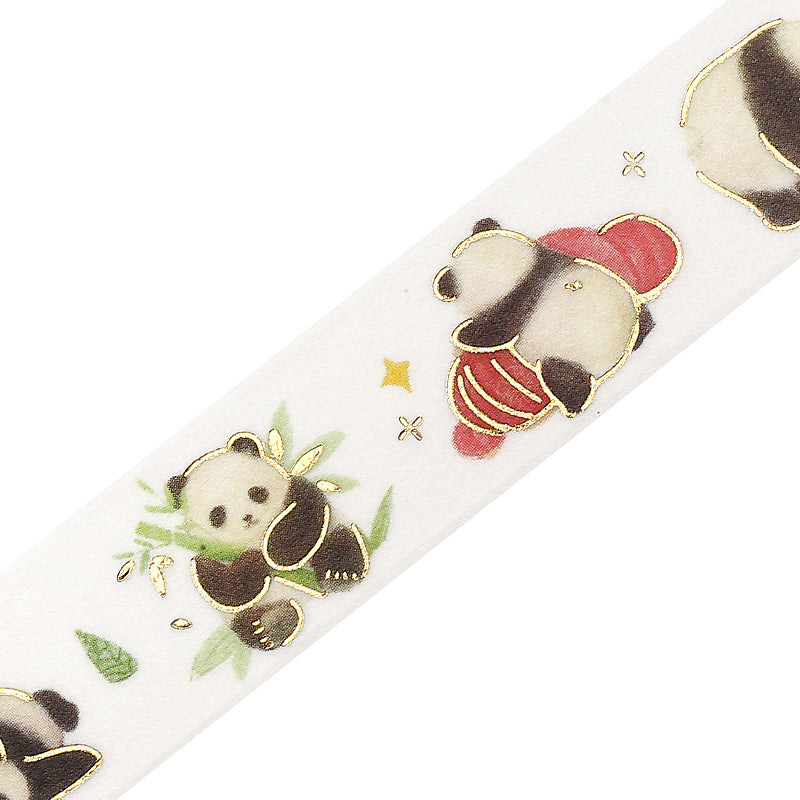 BGM Foil Stamping Masking Tape: IPPAI・Pandas Galore — pattern detail