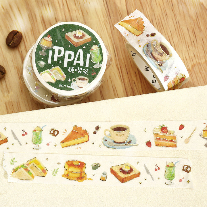 BGM Foil Stamping Masking Tape: IPPAI・Classic Coffee Shops Galore — applied on surface