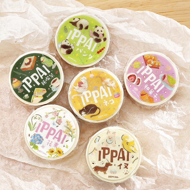 BGM Foil Stamping Masking Tape: IPPAI・Japanese Sweets Galore — roll side