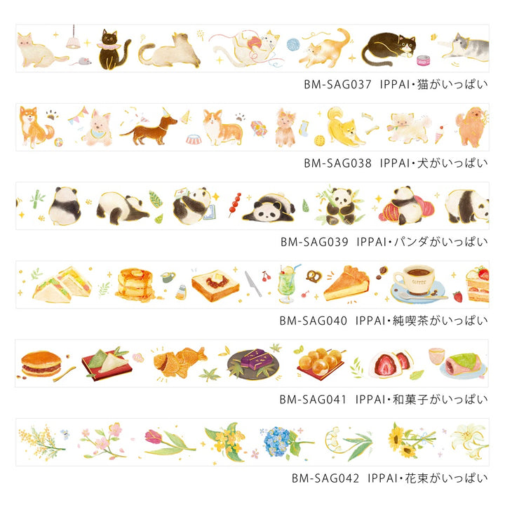 BGM Foil Stamping Masking Tape: IPPAI・Japanese Sweets Galore — flat lay