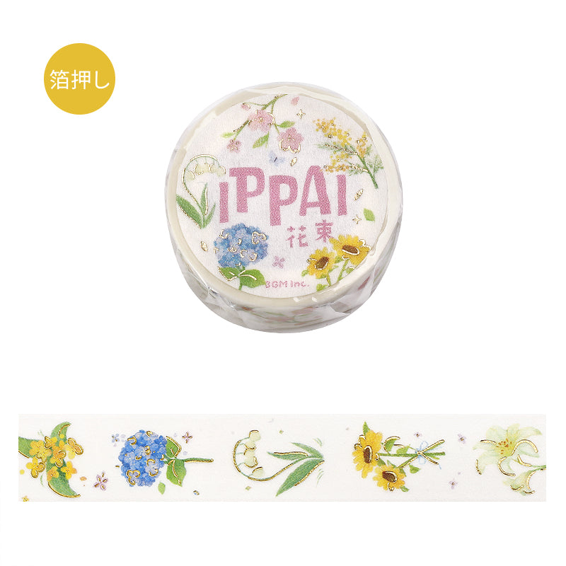 BGM Foil Stamping Masking Tape: IPPAI・Bouquets Galore — roll front
