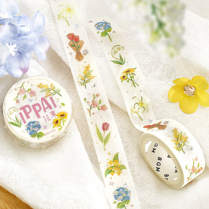 BGM Foil Stamping Masking Tape: IPPAI・Bouquets Galore — applied on surface