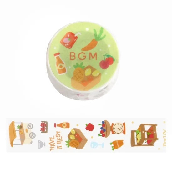 BGM Open Today as Well Masking Tape - Market — roll front