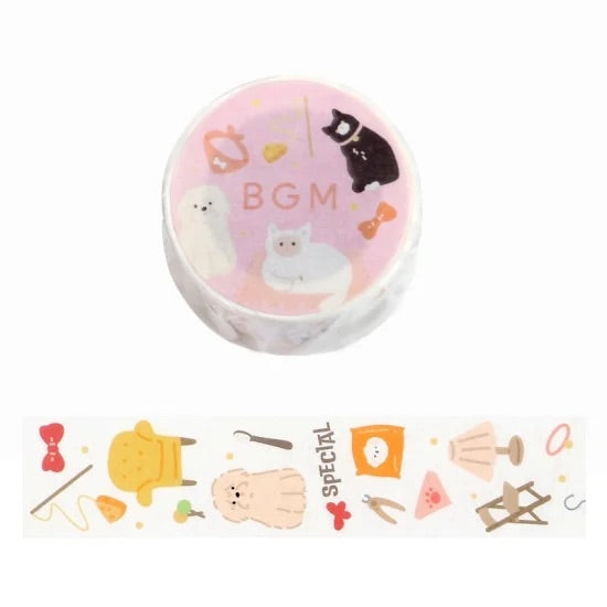 BGM Open Today as Well Masking Tape - Pets — roll front