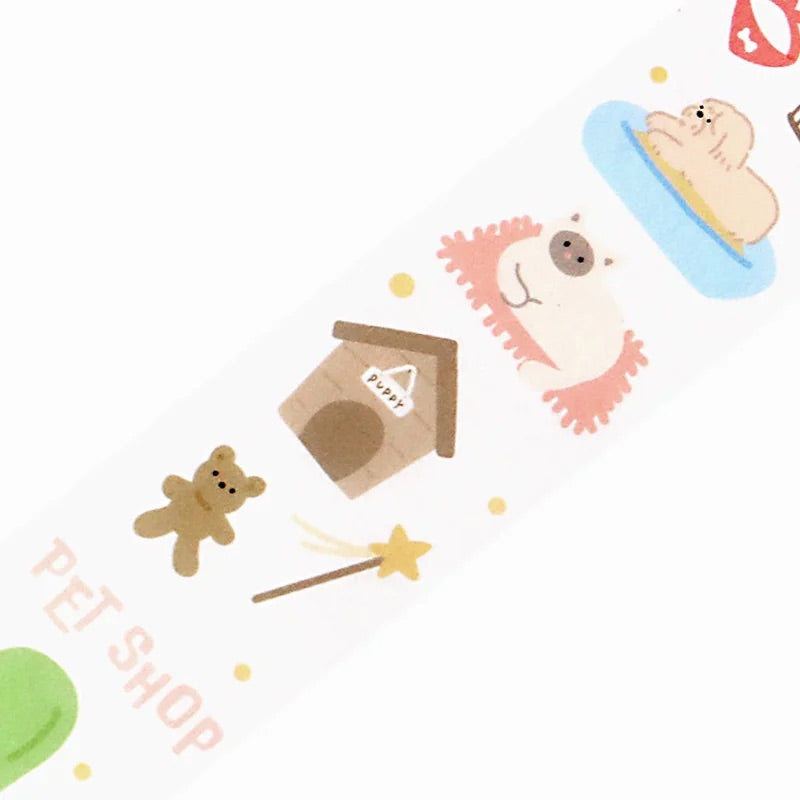BGM Open Today as Well Masking Tape - Pets — pattern detail