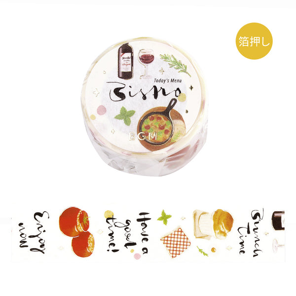 BGM Foil Stamping Masking Tape: Today's Menu - Bistro — roll front