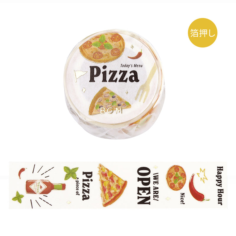 BGM Foil Stamping Masking Tape: Today's Menu - Pizzeria — roll front