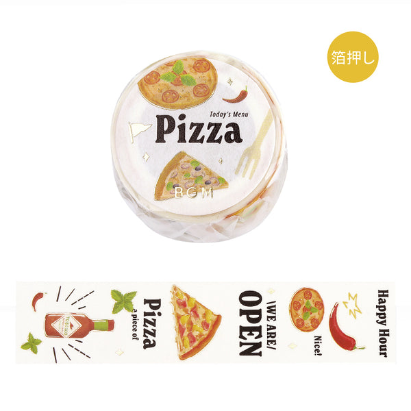 BGM Foil Stamping Masking Tape: Today's Menu - Pizzeria — roll front