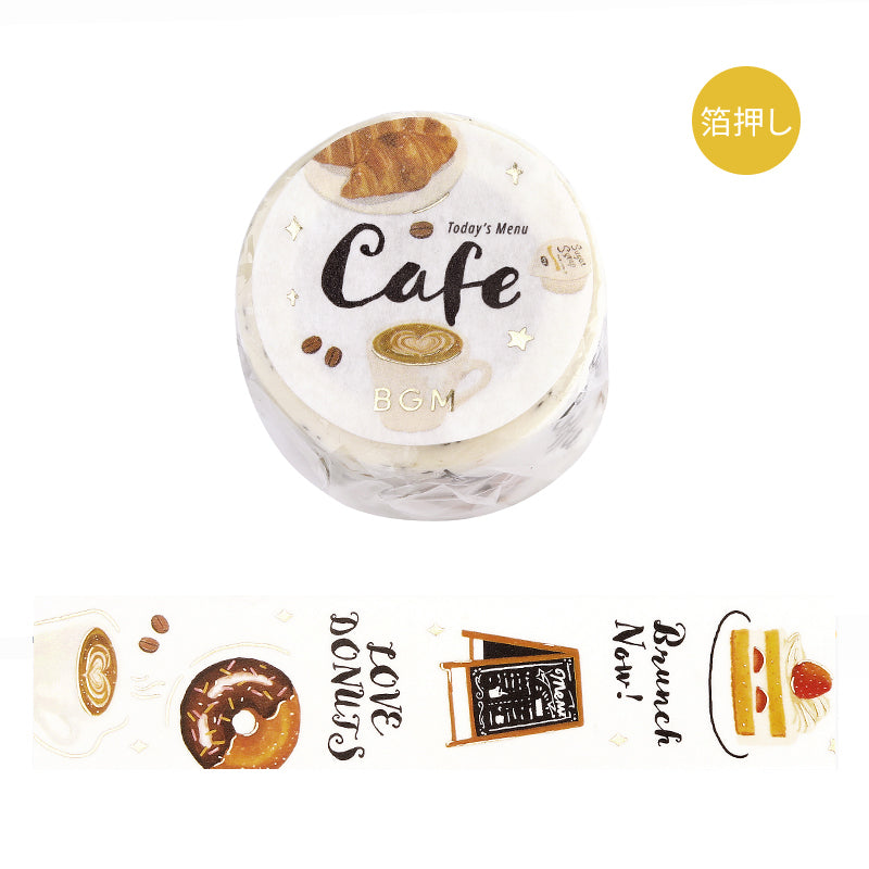 BGM Foil Stamping Masking Tape: Today's Menu - Cafe — roll front