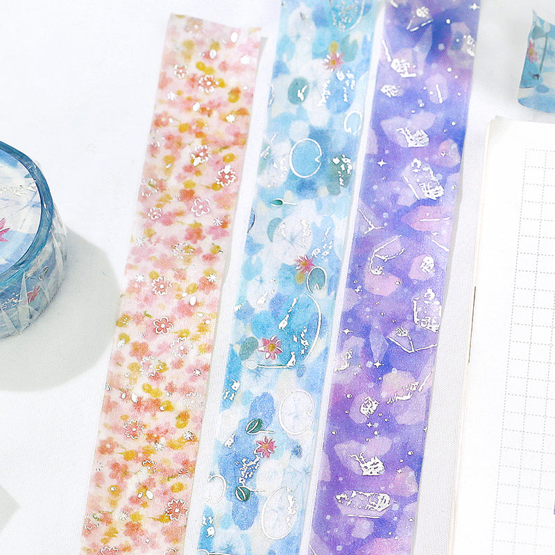 (DC) BGM Foil Stamping Masking Tape: Dreamy Scenery - Cherry Blossoms — applied on surface