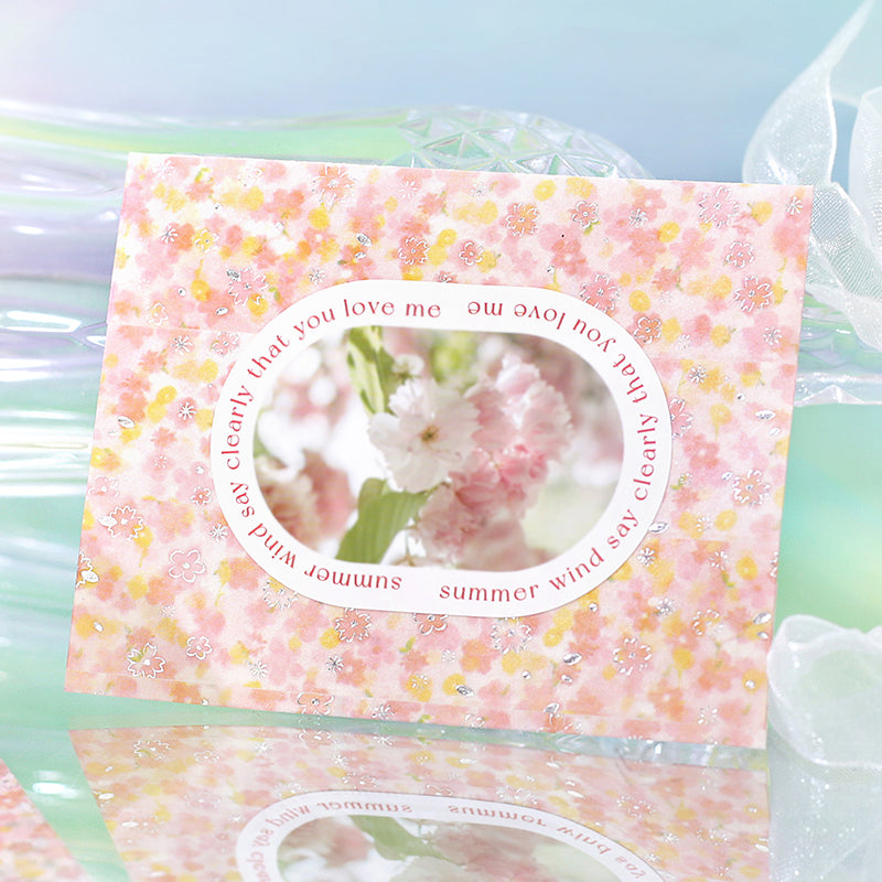 (DC) BGM Foil Stamping Masking Tape: Dreamy Scenery - Cherry Blossoms — with packaging