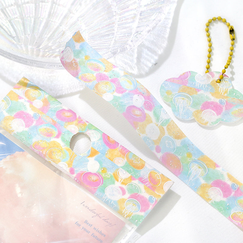 (DC) BGM Foil Stamping Masking Tape: Dreamy Scenery - Jellyfish — with packaging