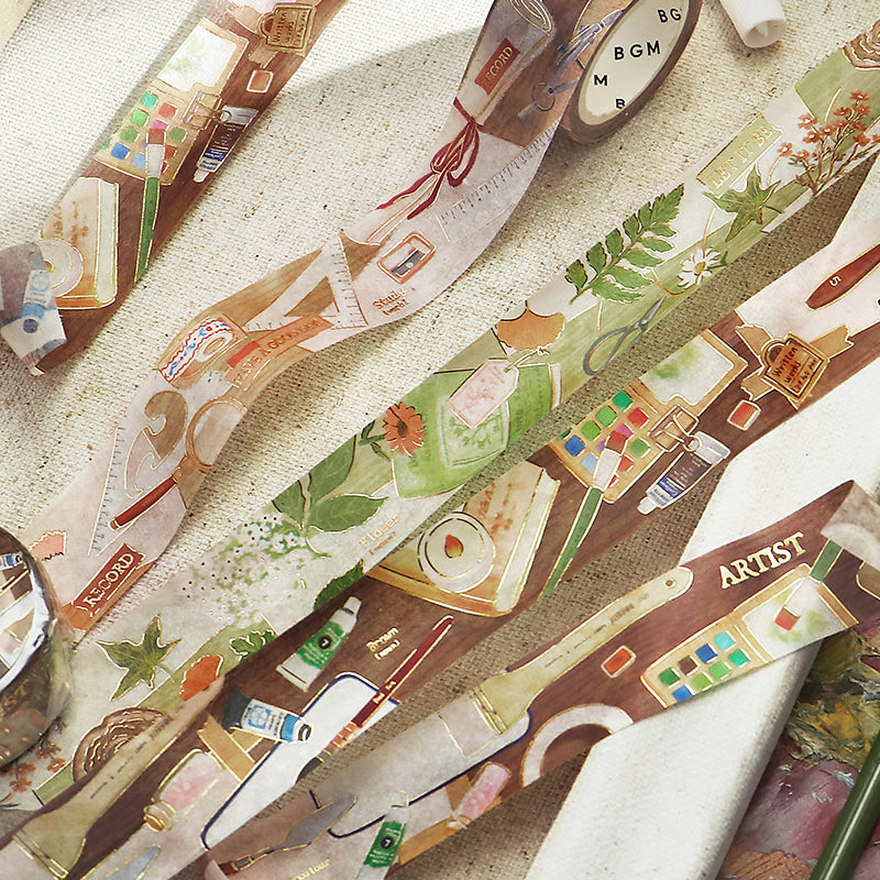 BGM Foil Stamping Masking Tape: My Creation - Botanist — roll side