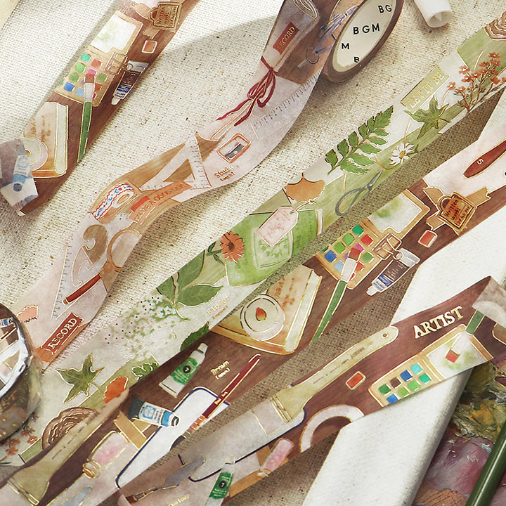 BGM Foil Stamping Masking Tape: My Creation - Botanist — roll side