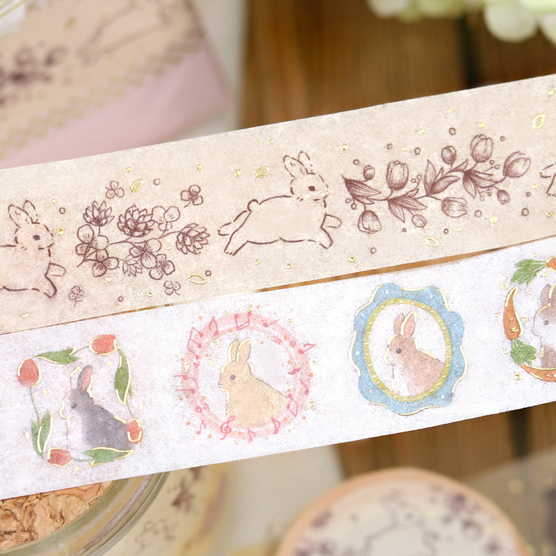 BGM Foil Stamping Masking Tape: Rabbit Country - Flame — with packaging