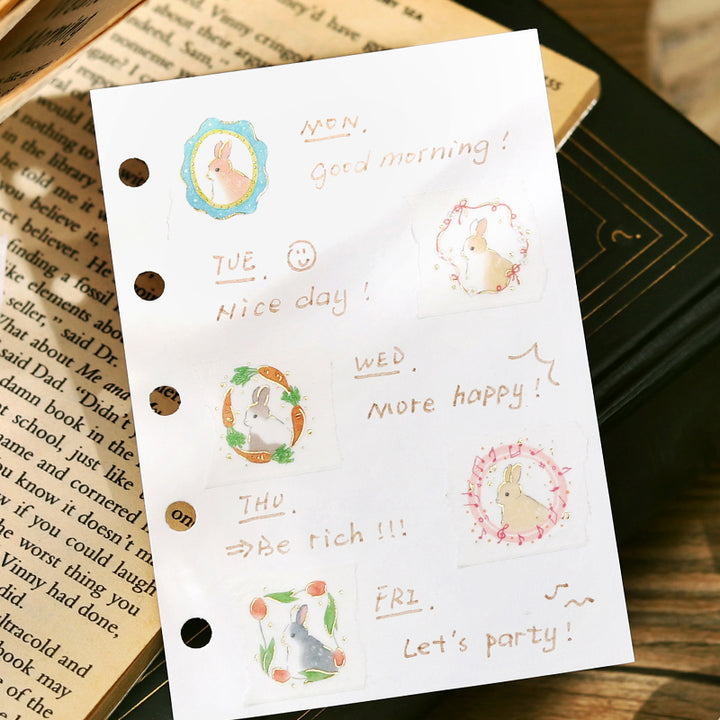 BGM Foil Stamping Masking Tape: Rabbit Country - Flame — roll side