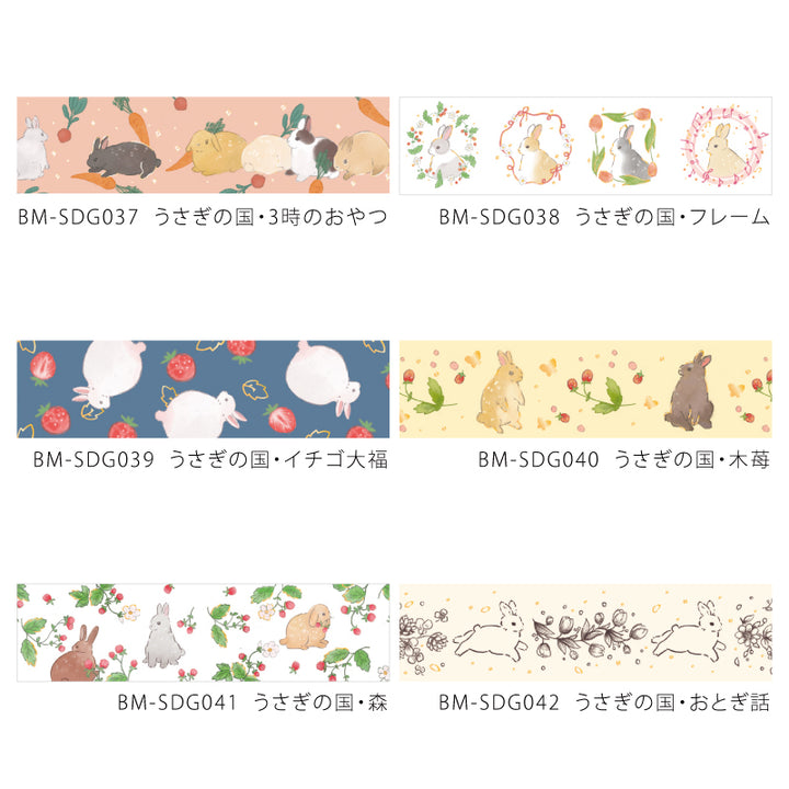 BGM Foil Stamping Masking Tape: Rabbit Country - Flame — flat lay