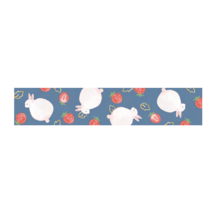 BGM Foil Stamping Masking Tape: Rabbit Country - Strawberry Daifuku — applied on surface