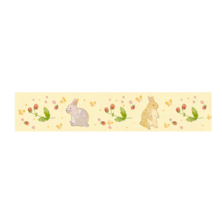 BGM Foil Stamping Masking Tape: Rabbit Country - Raspberry — applied on surface