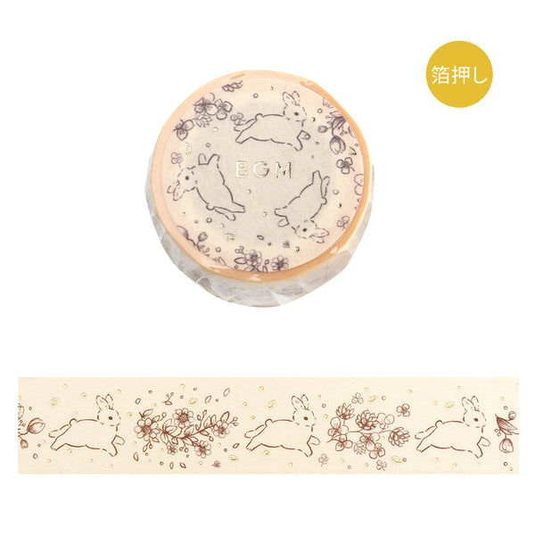 BGM Foil Stamping Masking Tape: Rabbit Country - Fairy Tale — roll front
