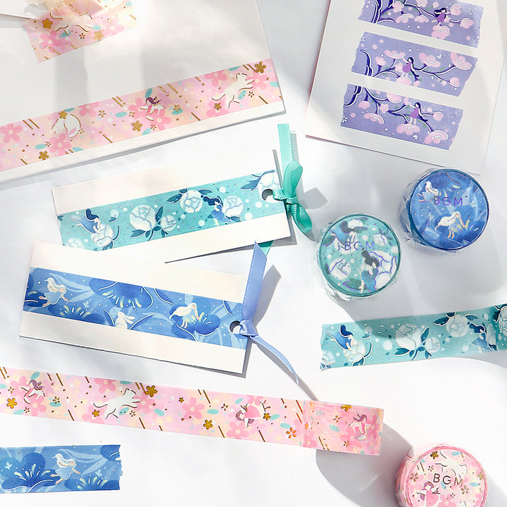 BGM Foil Stamping Masking Tape: Hana Monogatari - Peach Blossom — with packaging