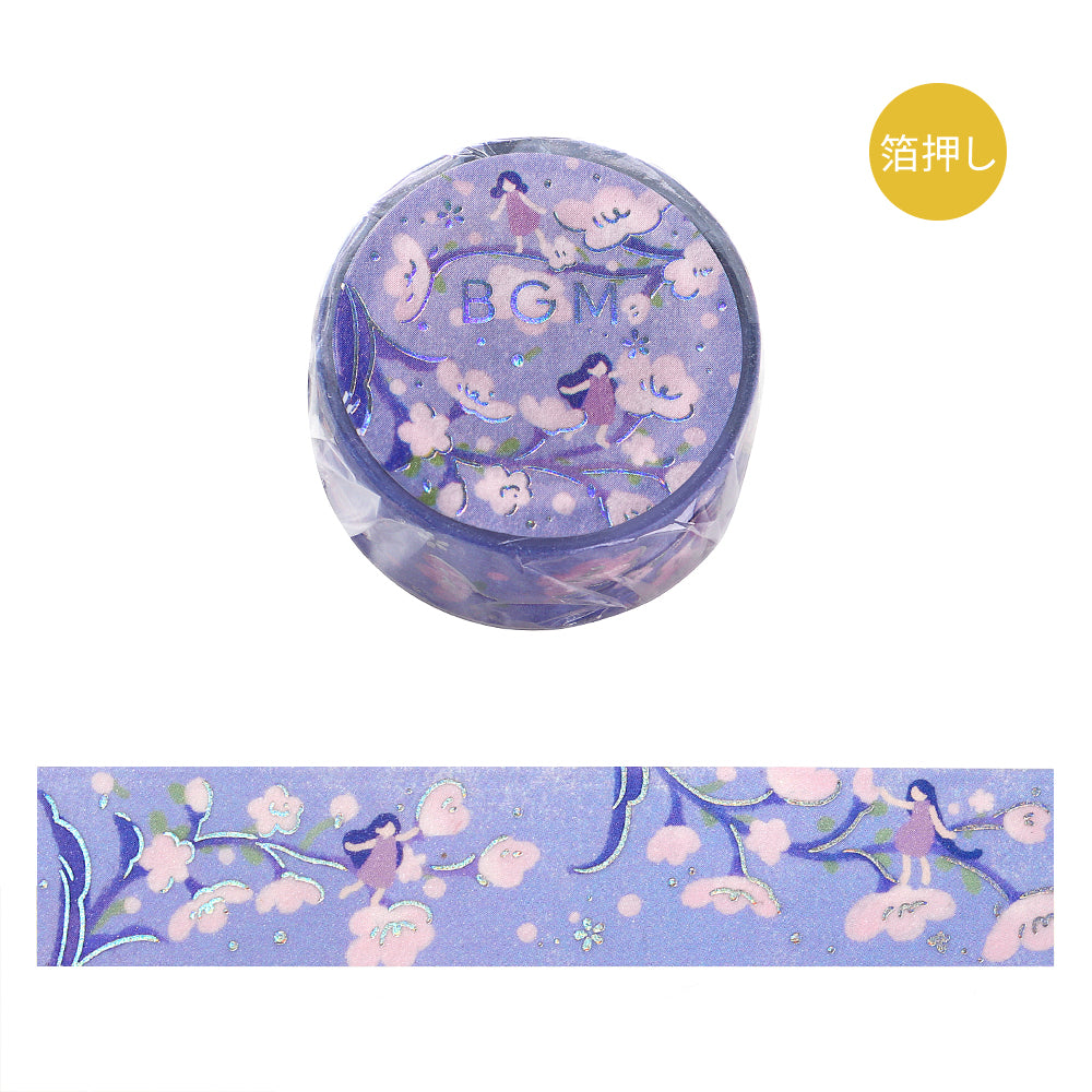 BGM Foil Stamping Masking Tape: Hana Monogatari - Light Purple — roll front
