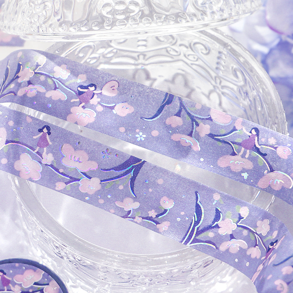 BGM Foil Stamping Masking Tape: Hana Monogatari - Light Purple — applied on surface