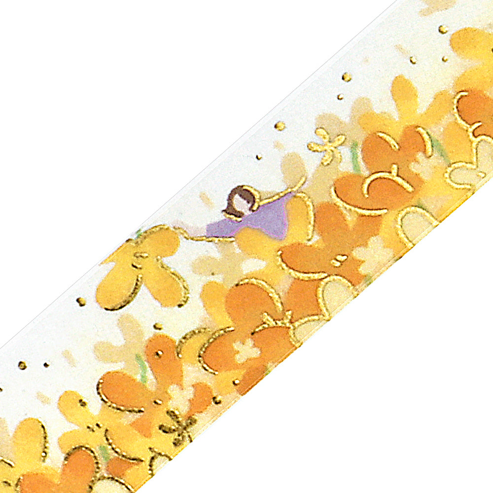 BGM Foil Stamping Masking Tape: Hana Monogatari - Flower Blizzard — pattern detail