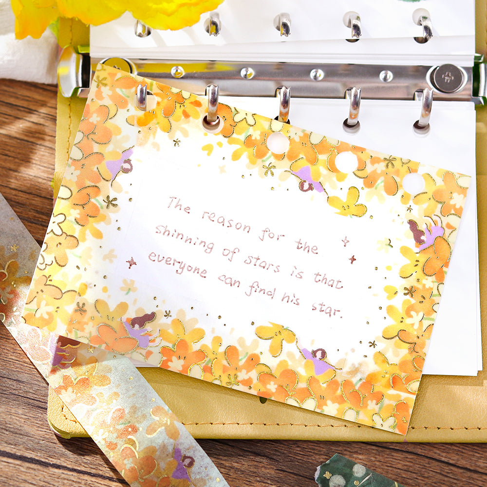 BGM Foil Stamping Masking Tape: Hana Monogatari - Flower Blizzard — with packaging