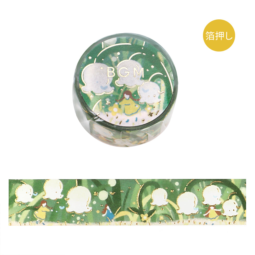 BGM Foil Stamping Masking Tape: Hana Monogatari - Hana Akari — roll front