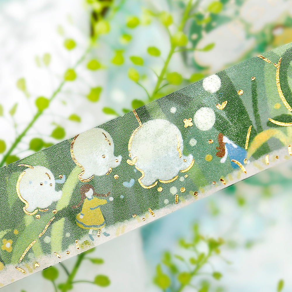 BGM Foil Stamping Masking Tape: Hana Monogatari - Hana Akari — applied on surface