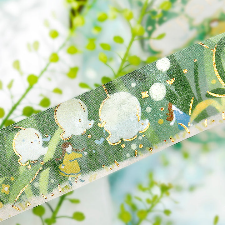 BGM Foil Stamping Masking Tape: Hana Monogatari - Hana Akari — applied on surface