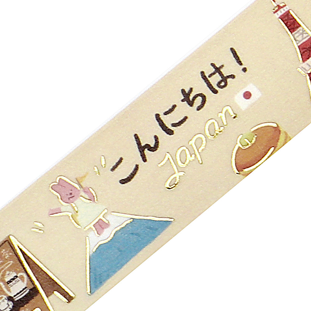 BGM Foil Stamping Masking Tape: World Cafe Travel - Japan — pattern detail