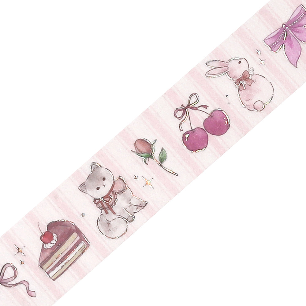 BGM Foil Stamping Masking Tape: Fairy Tale Party - Strawberry — pattern detail