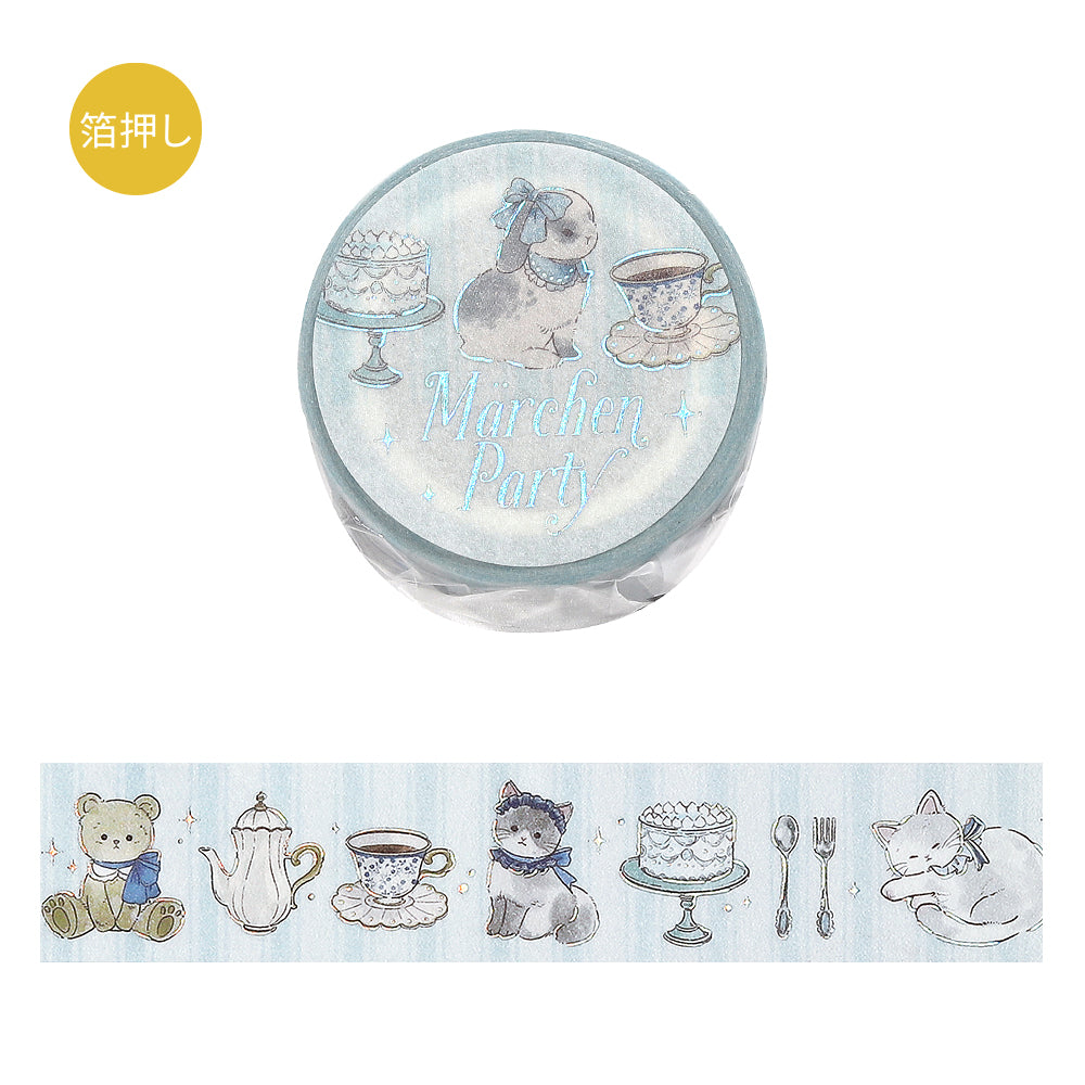BGM Foil Stamping Masking Tape: Fairy Tale Party - Tea Time — roll front