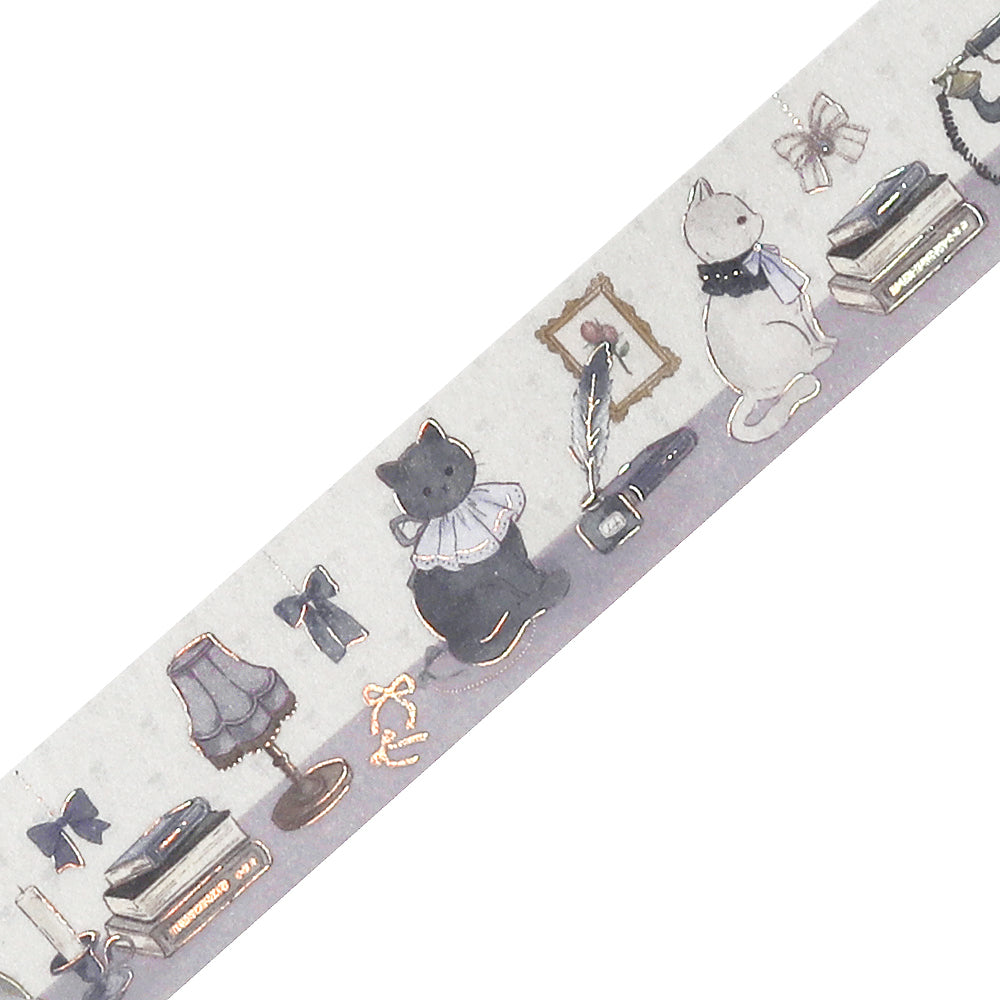 BGM Foil Stamping Masking Tape: Fairy Tale Party - Silver Gray — pattern detail