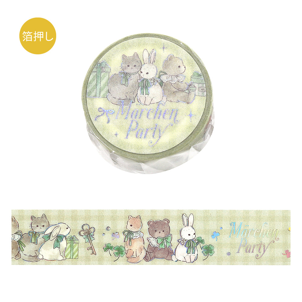 BGM Foil Stamping Masking Tape: Fairy Tale Party - Garden — roll front