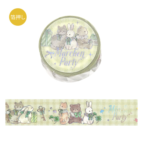BGM Foil Stamping Masking Tape: Fairy Tale Party - Garden — roll front