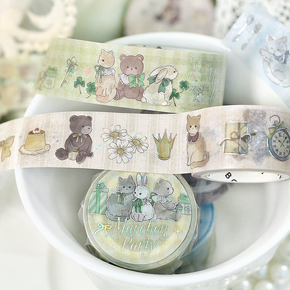BGM Foil Stamping Masking Tape: Fairy Tale Party - Garden — applied on surface