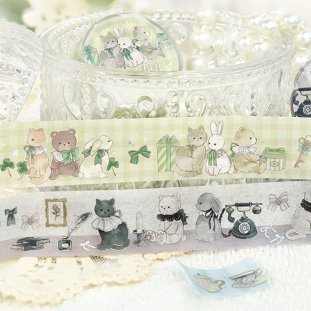 BGM Foil Stamping Masking Tape: Fairy Tale Party - Garden — roll side