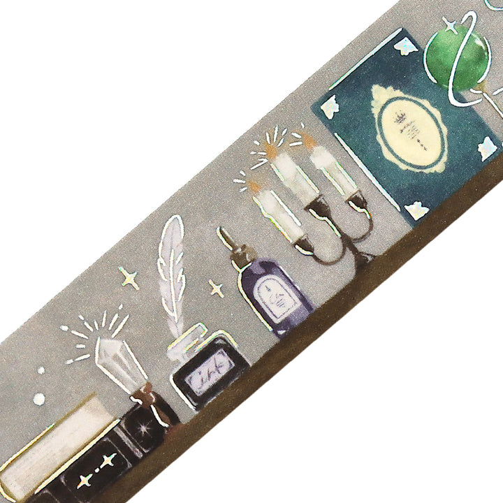 BGM Foil Stamping Masking Tape: Fantasy Bibliotheca Grimoire — pattern detail