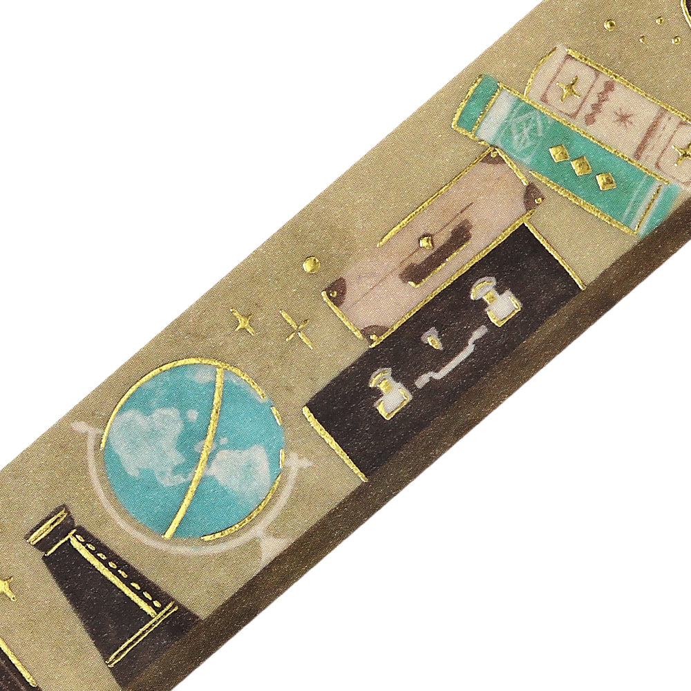 BGM Foil Stamping Masking Tape: Fantasy Bibliotheca Travel — pattern detail