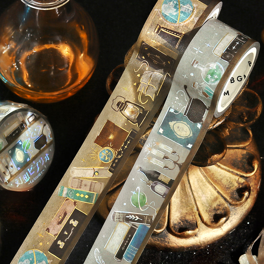 BGM Foil Stamping Masking Tape: Fantasy Bibliotheca Travel — applied on surface
