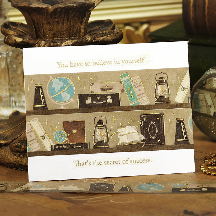 BGM Foil Stamping Masking Tape: Fantasy Bibliotheca Travel — with packaging