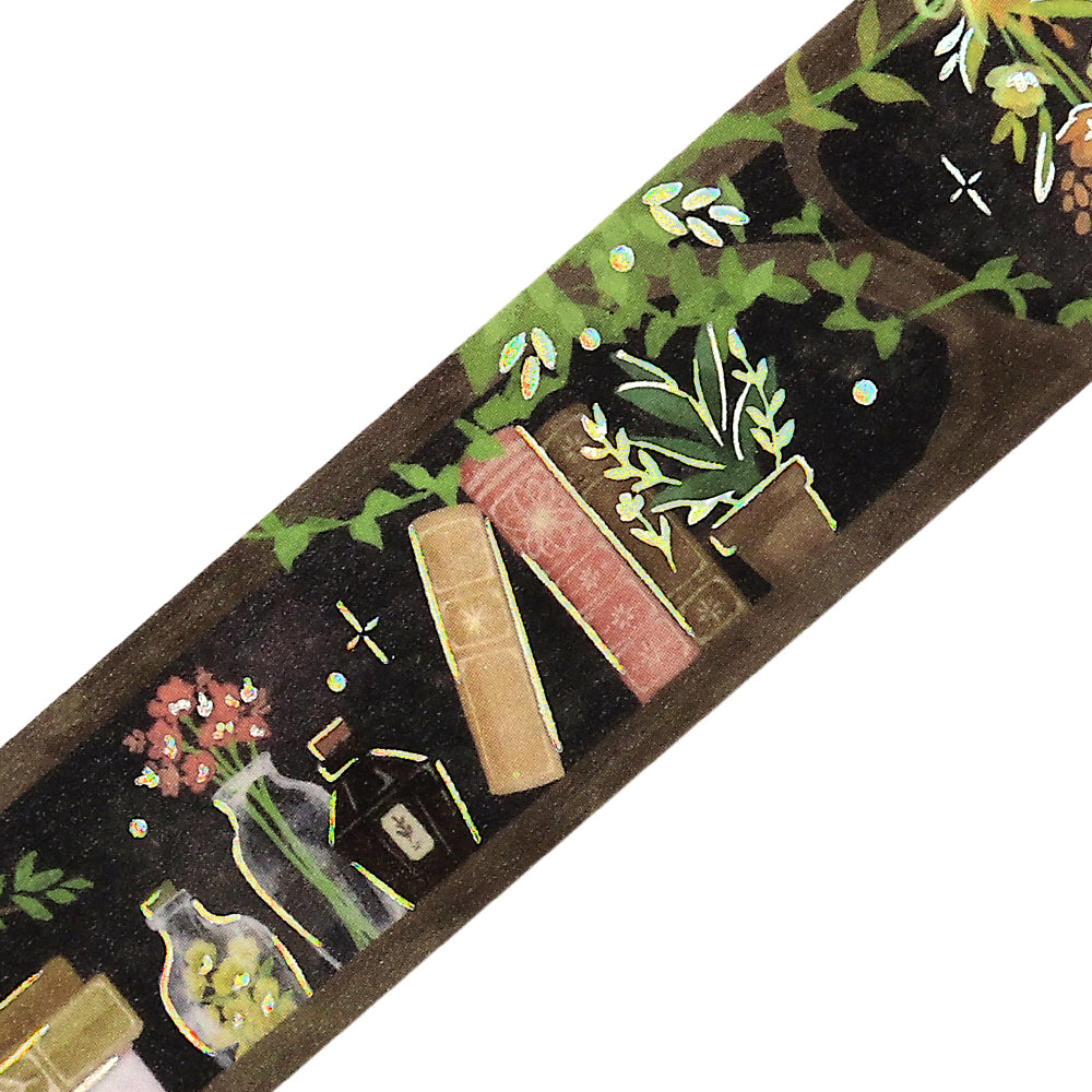 BGM Foil Stamping Masking Tape: Fantasy Bibliotheca Botanical — pattern detail